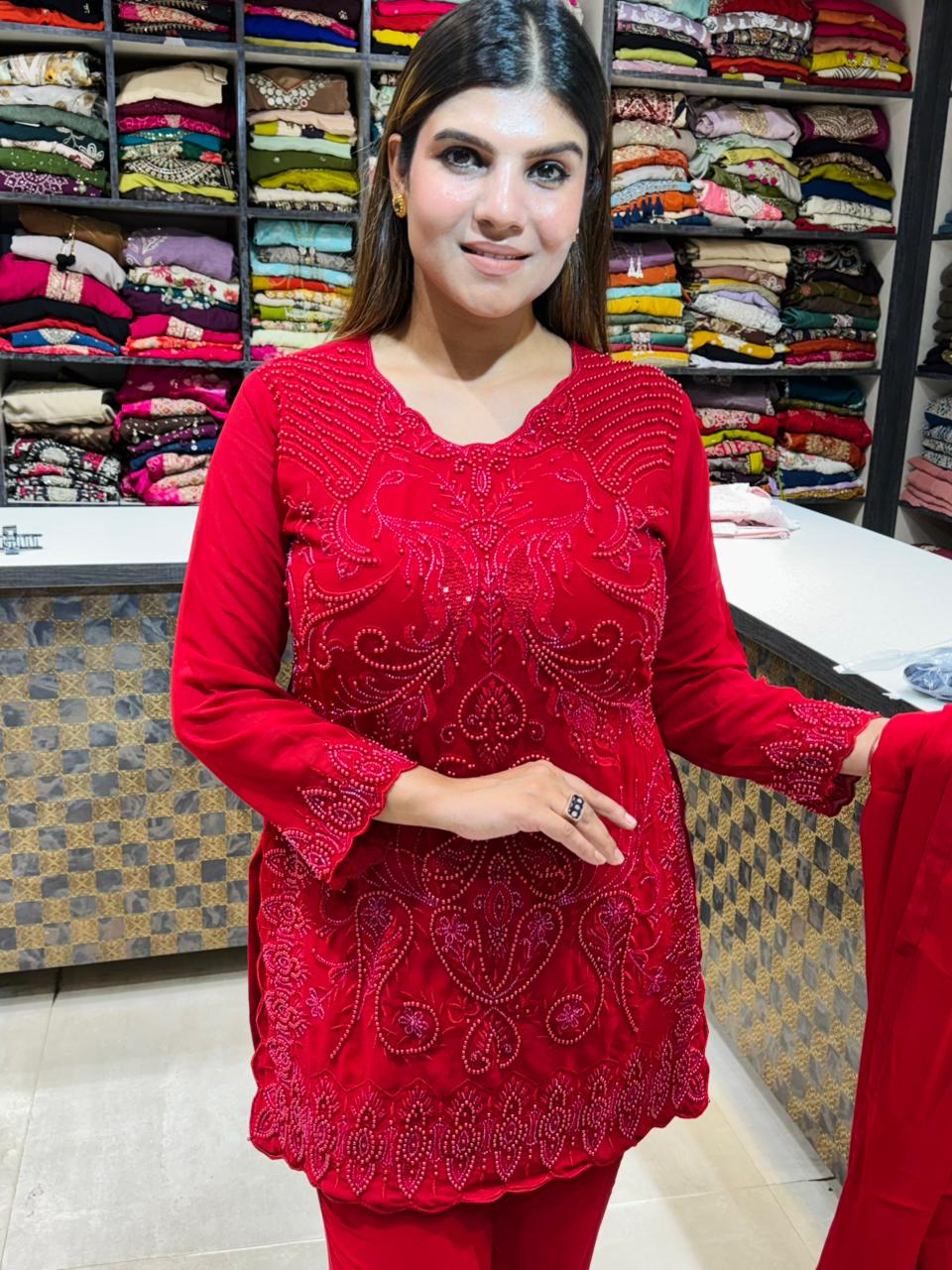 Georgette Handwork Suit