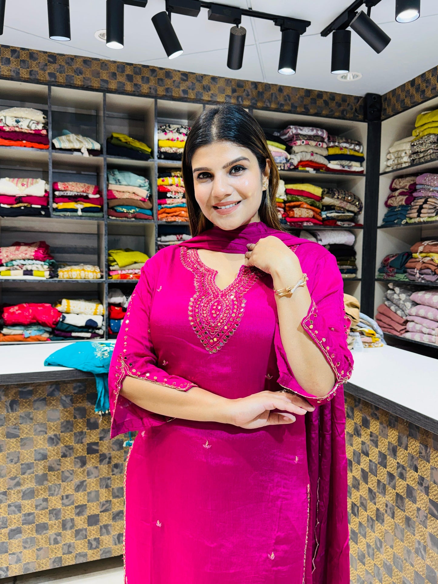 Chinon Sharara Mirrorwork Suit