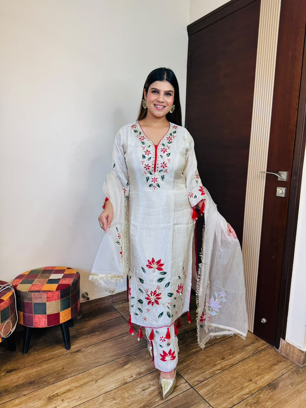 Aneera- Silk Straight Suit