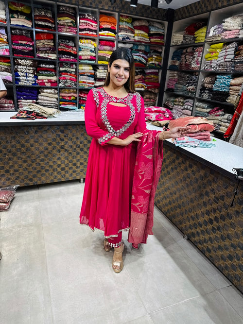 Parul- Georgette Anarkali 3pc