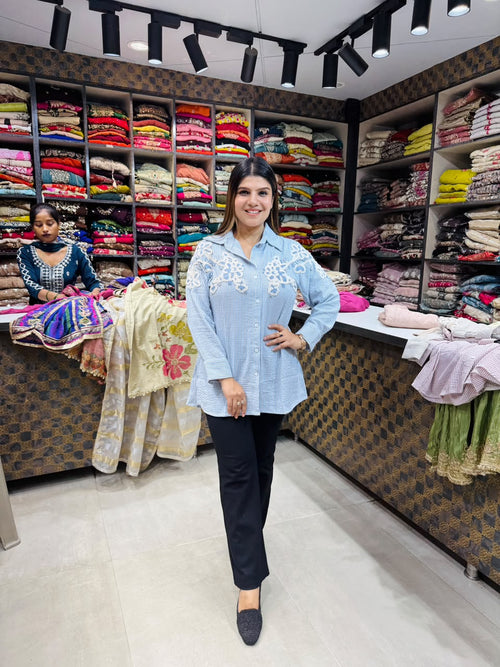Diksha- Linen Embroidery Shirt