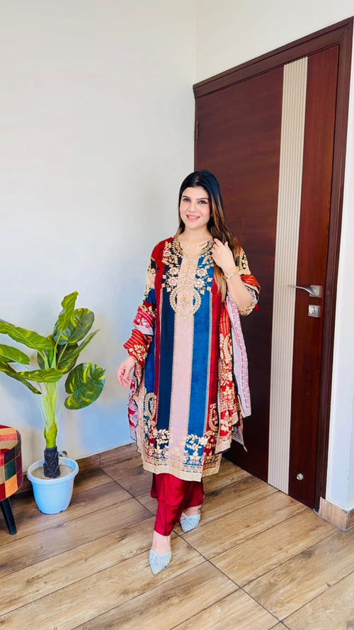 Jivika- Crepe Floral Suit