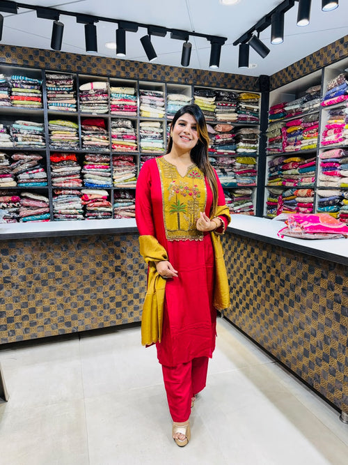 Anaya- Dola Silk Multicolor Hand Embroidery