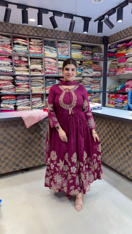 Himani- Chinon Floral Anarkali Suit