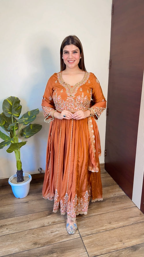 Saira- Chinon Handwork Anarkali Suit