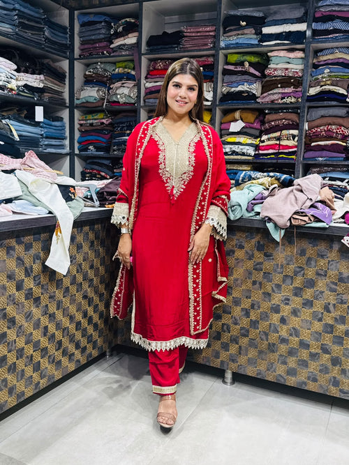 Anisha- Crepe handwork 3pc suit
