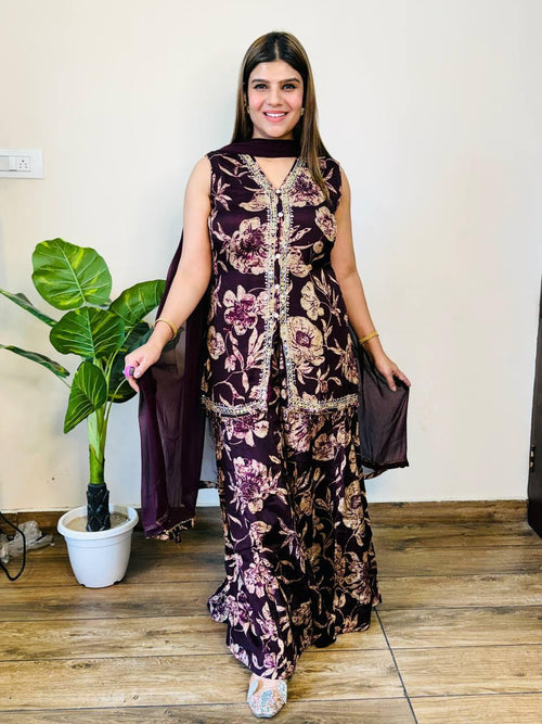Sakeena- Chinon Sharara Suit