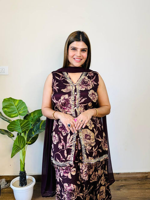 Sakeena- Chinon Sharara Suit