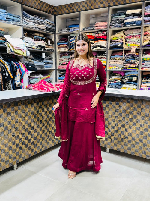 Isha- Chinon Sharara suit