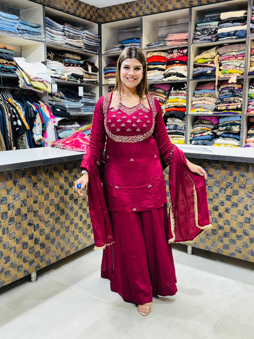Isha- Chinon Sharara suit