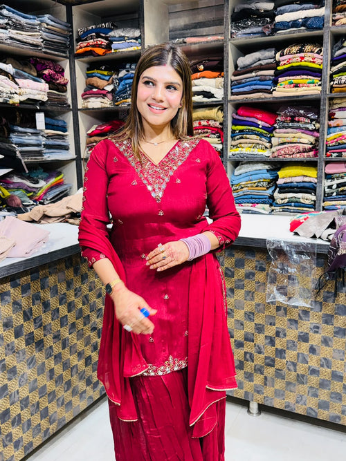 Avni- Chinon Mirrorwork Sharara Suit