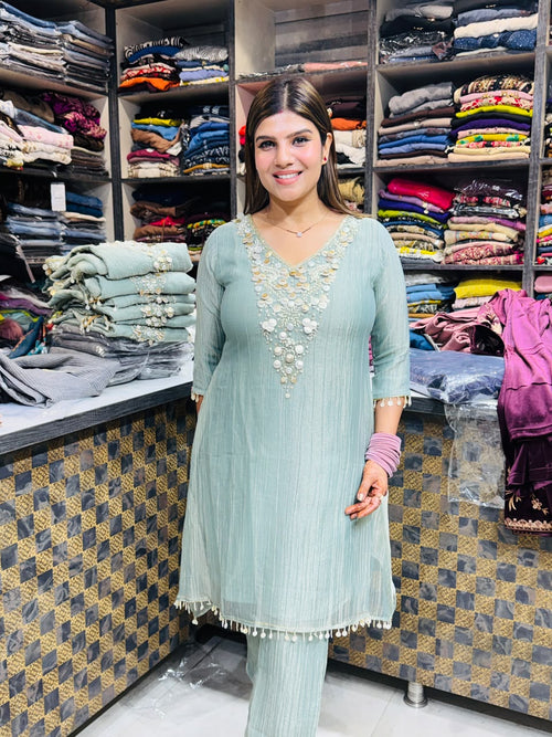 Zoya- Salsa Pearl Handwork Suit