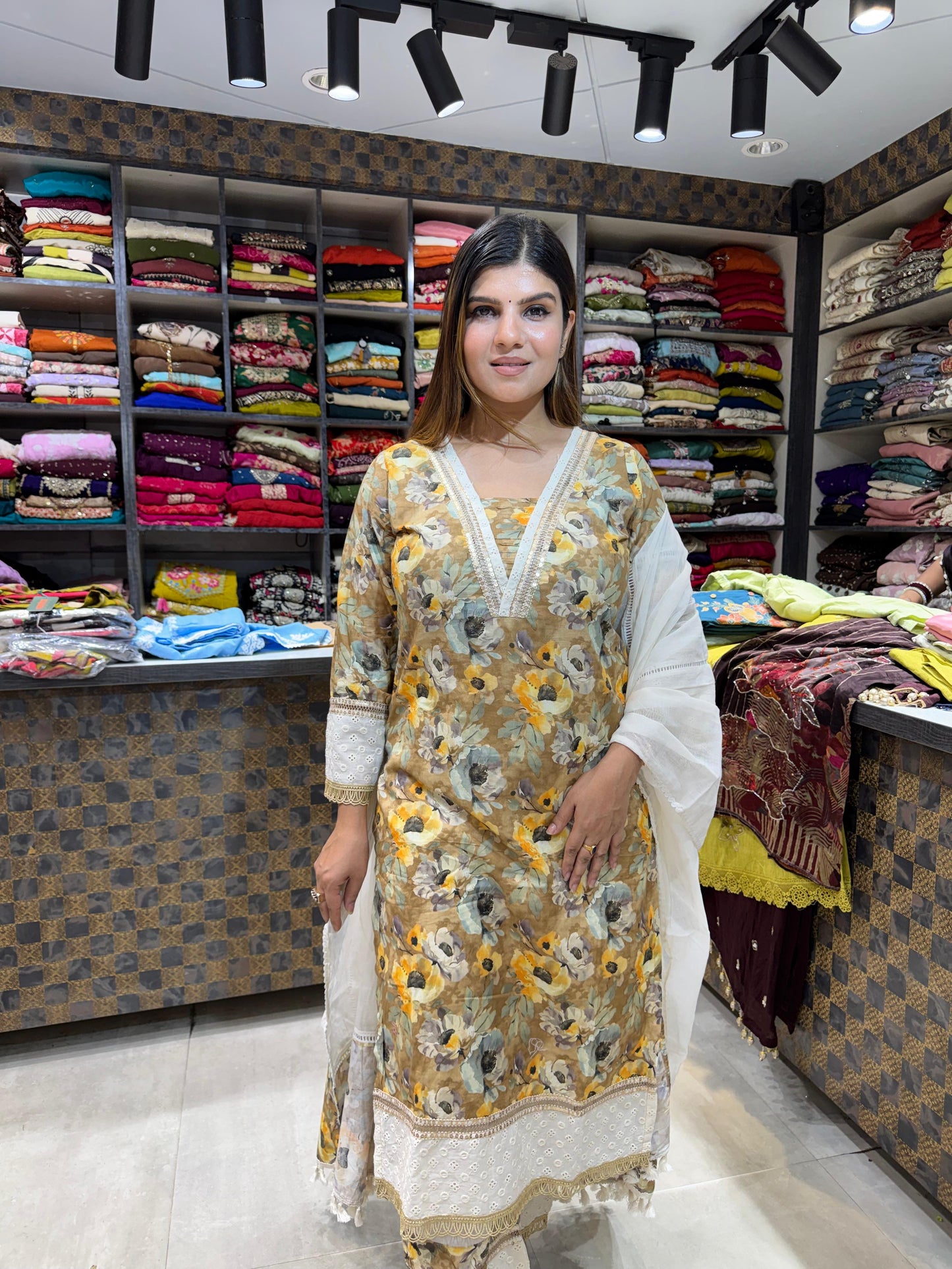 Floral Print Cotton suit