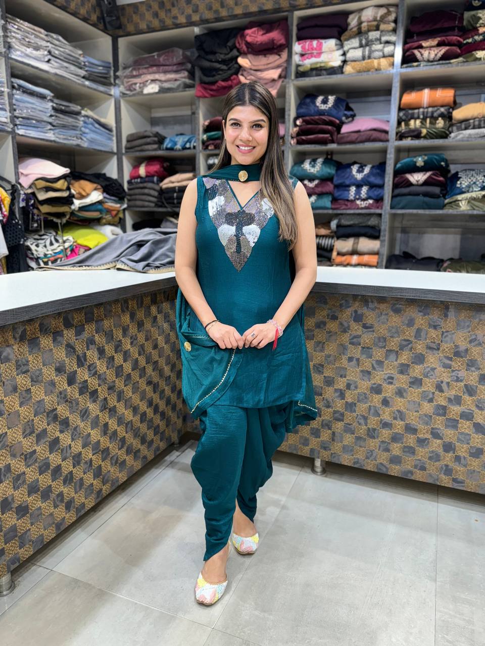 Luxury Korean Silk Suit with Dupatta ✨