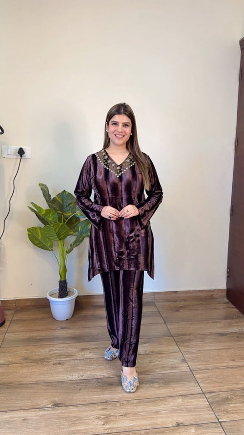 Shadow velvet partywear coordset