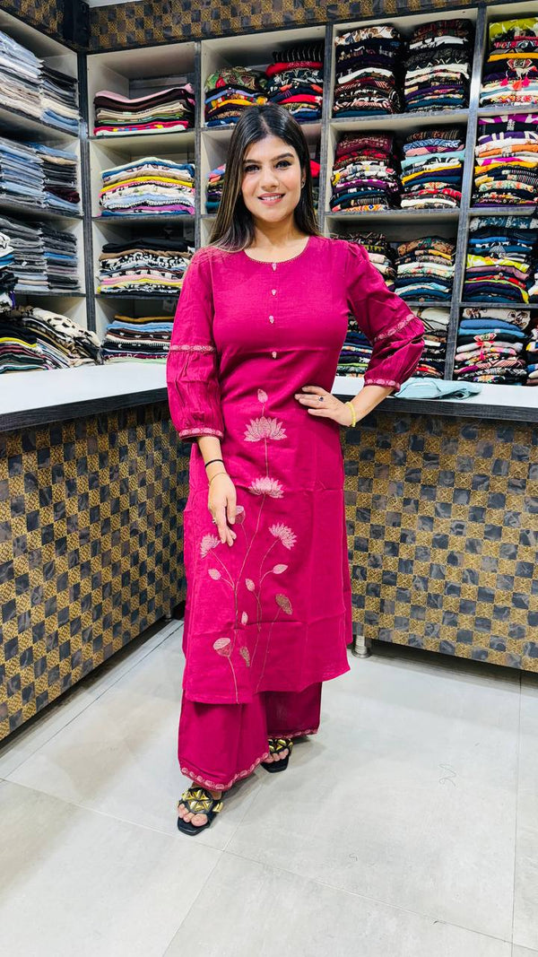 Cotton Flex Embroidered Kurta Set ✨