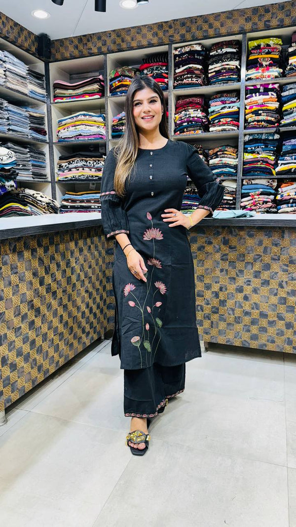 Cotton Flex Embroidered Kurta Set ✨