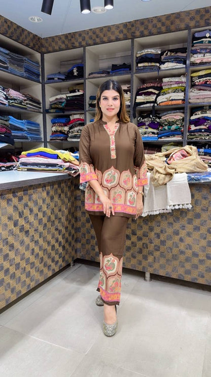 Brown Cotton coord-set