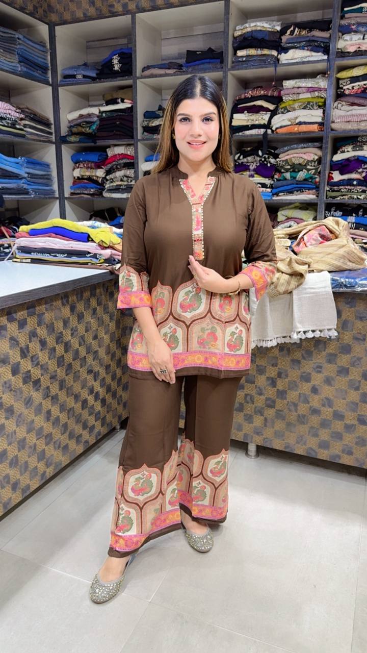 Brown Cotton coord-set