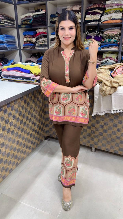 Brown Cotton coord-set
