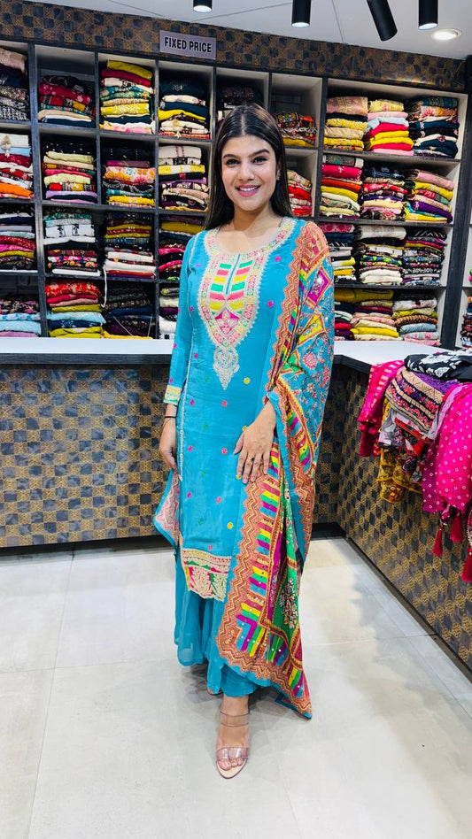Firozi Festive Garara Suit