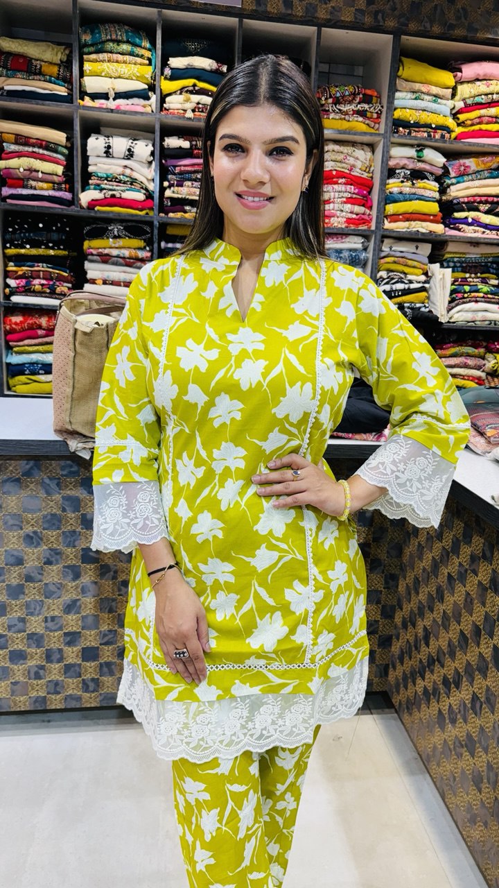 Floral Lace Cotton Coordset