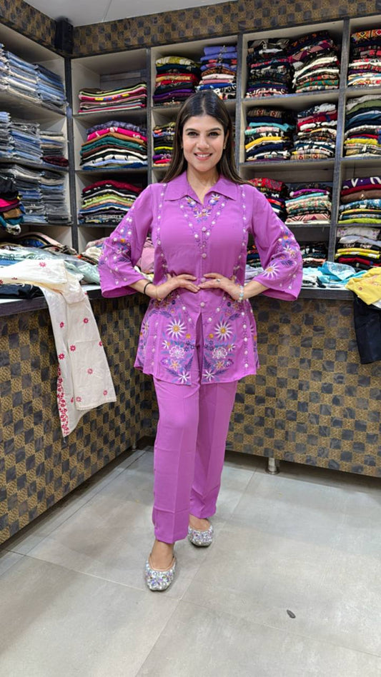 Lilac Floral Cotton Set