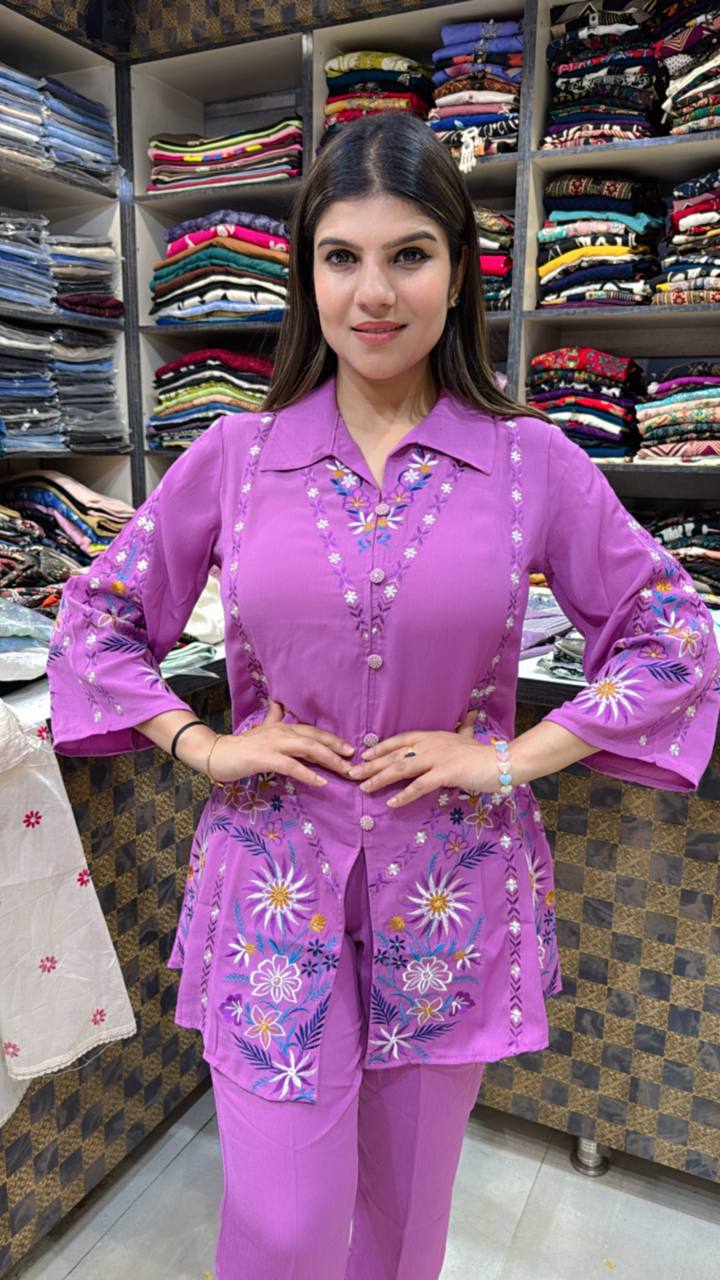 Lilac Floral Cotton Set