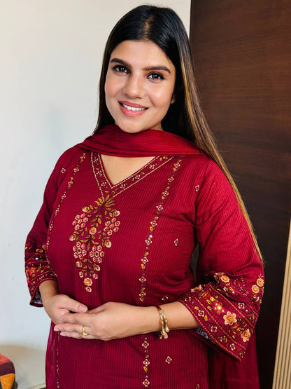 Cotton Farshi Floral Suit