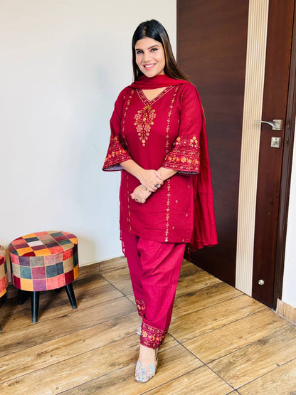 Cotton Farshi Floral Suit