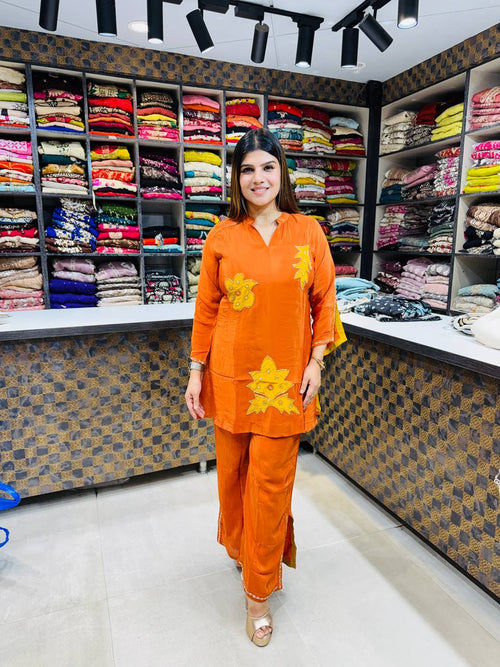 Orange Crepe Coord-set