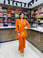 Orange Crepe Coord-set