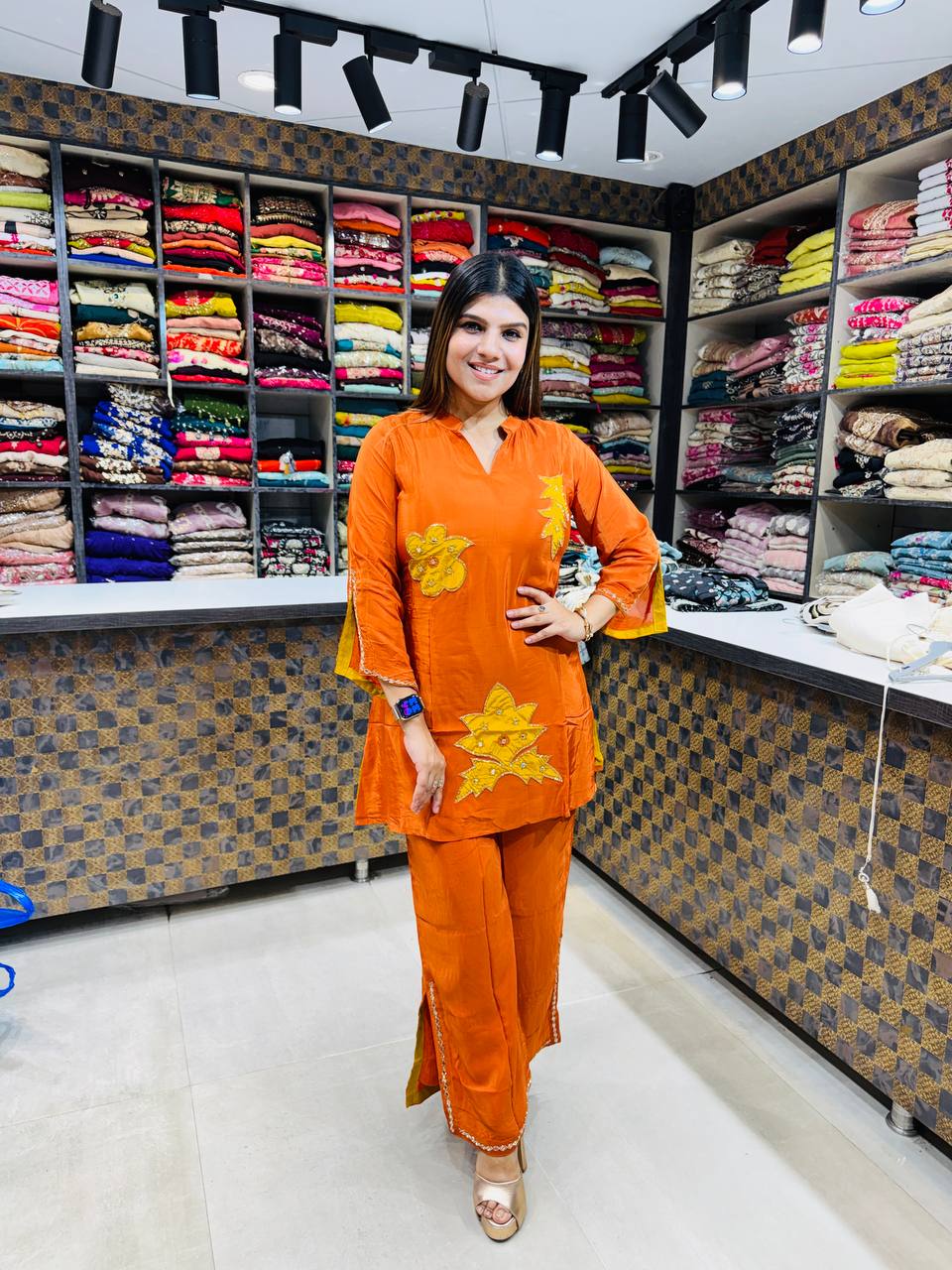 Orange Crepe Coord-set