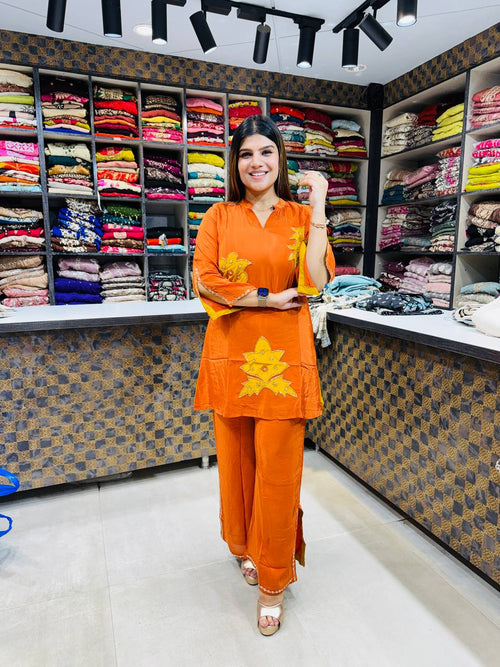 Orange Crepe Coord-set