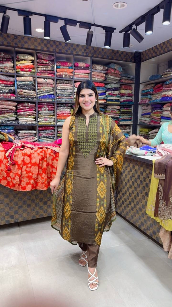 Neha- Crepe Handwork Suit