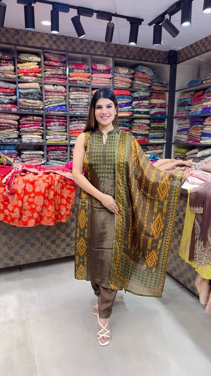 Neha- Crepe Handwork Suit
