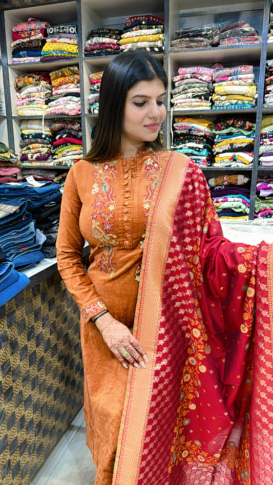 Cotrize Suit with Banarsi Dupatta