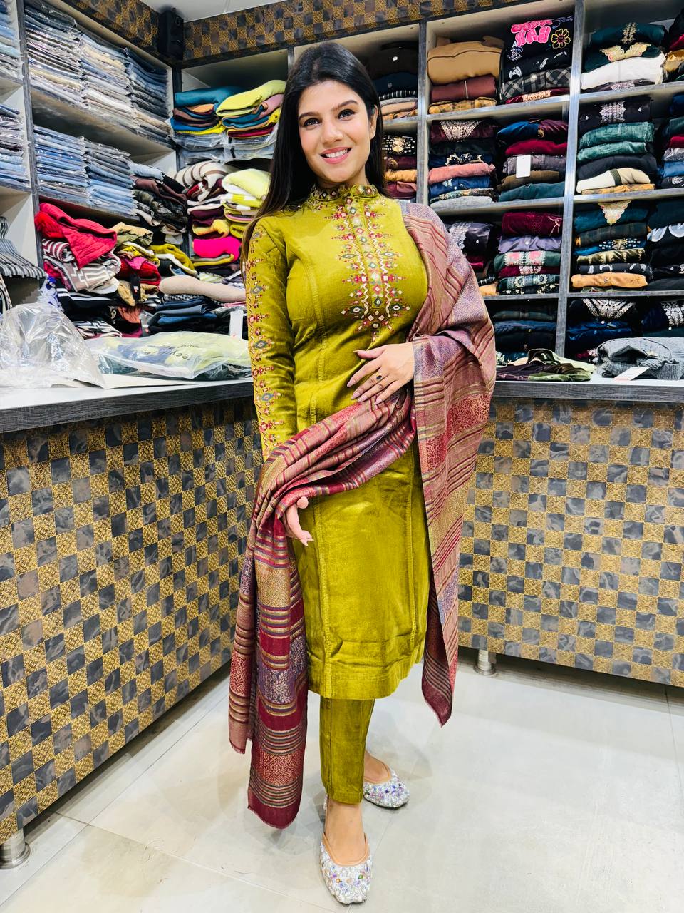 Korean Cotrize Suit with Heavy Dupatta