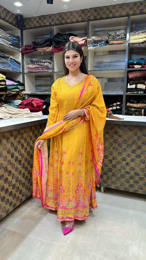 Digital Print Crepe Anarkali ✨