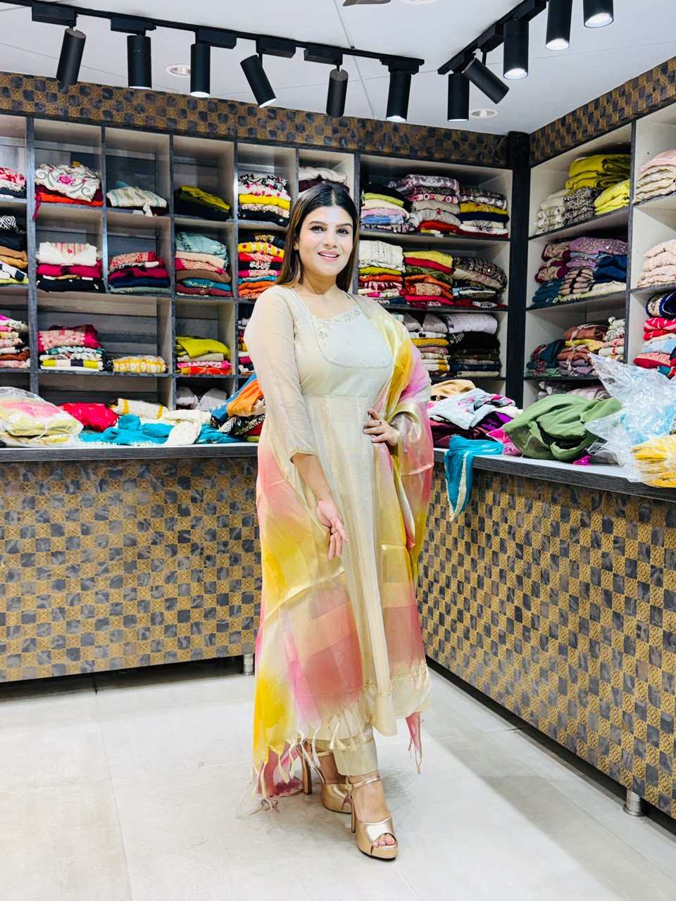 Shimmer Anarkali suit