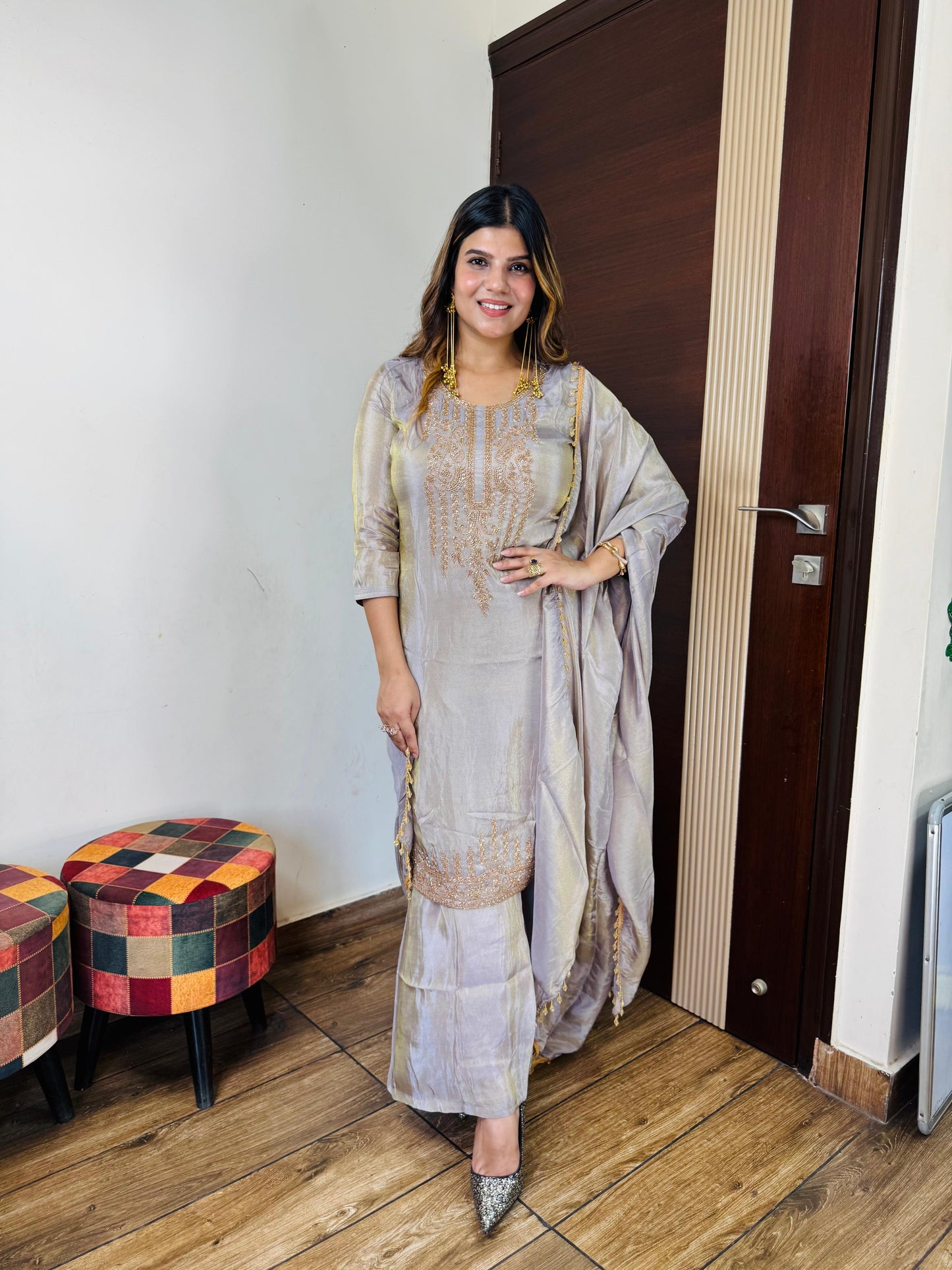 Shimmer Bell Bottom Suit