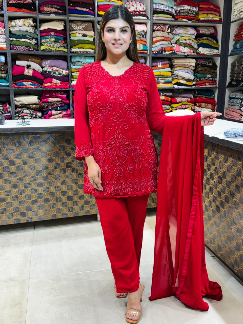 Georgette Handwork Suit