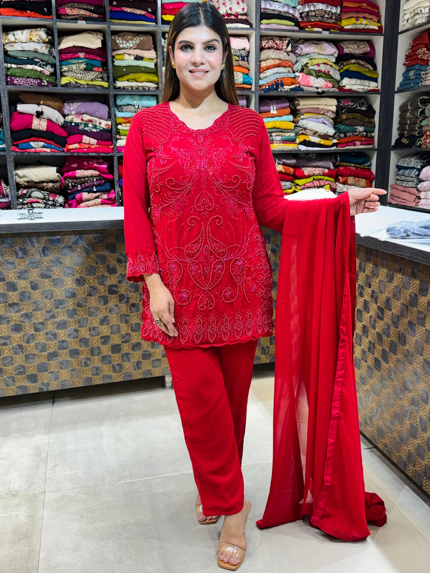 Georgette Handwork Suit