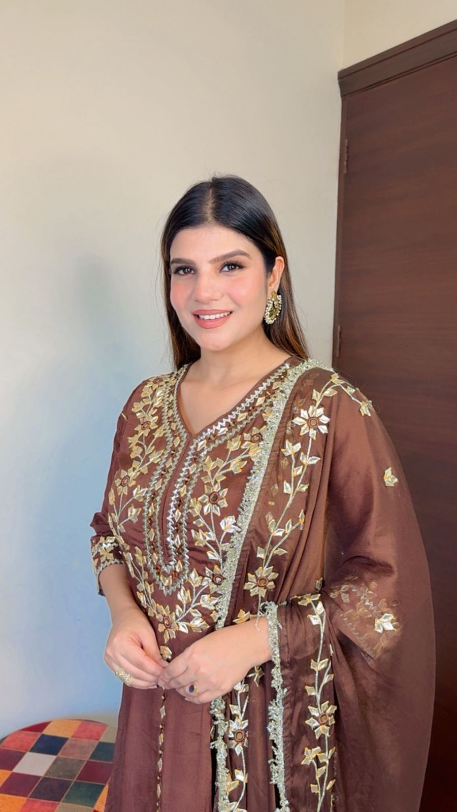 Floral Mirror Anarkali Suit