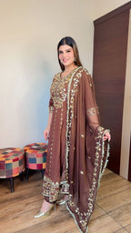 Floral Mirror Anarkali Suit