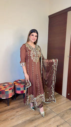 Floral Mirror Anarkali Suit