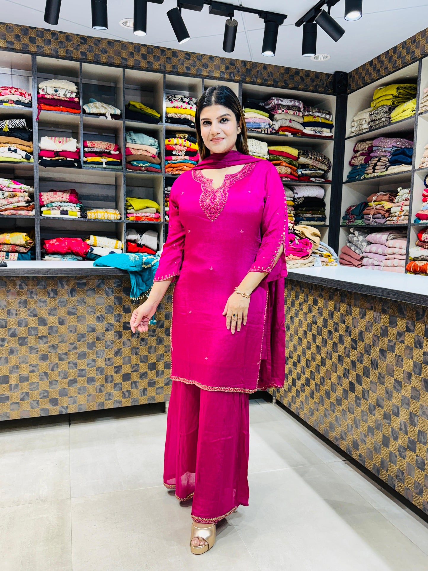 Chinon Sharara Mirrorwork Suit