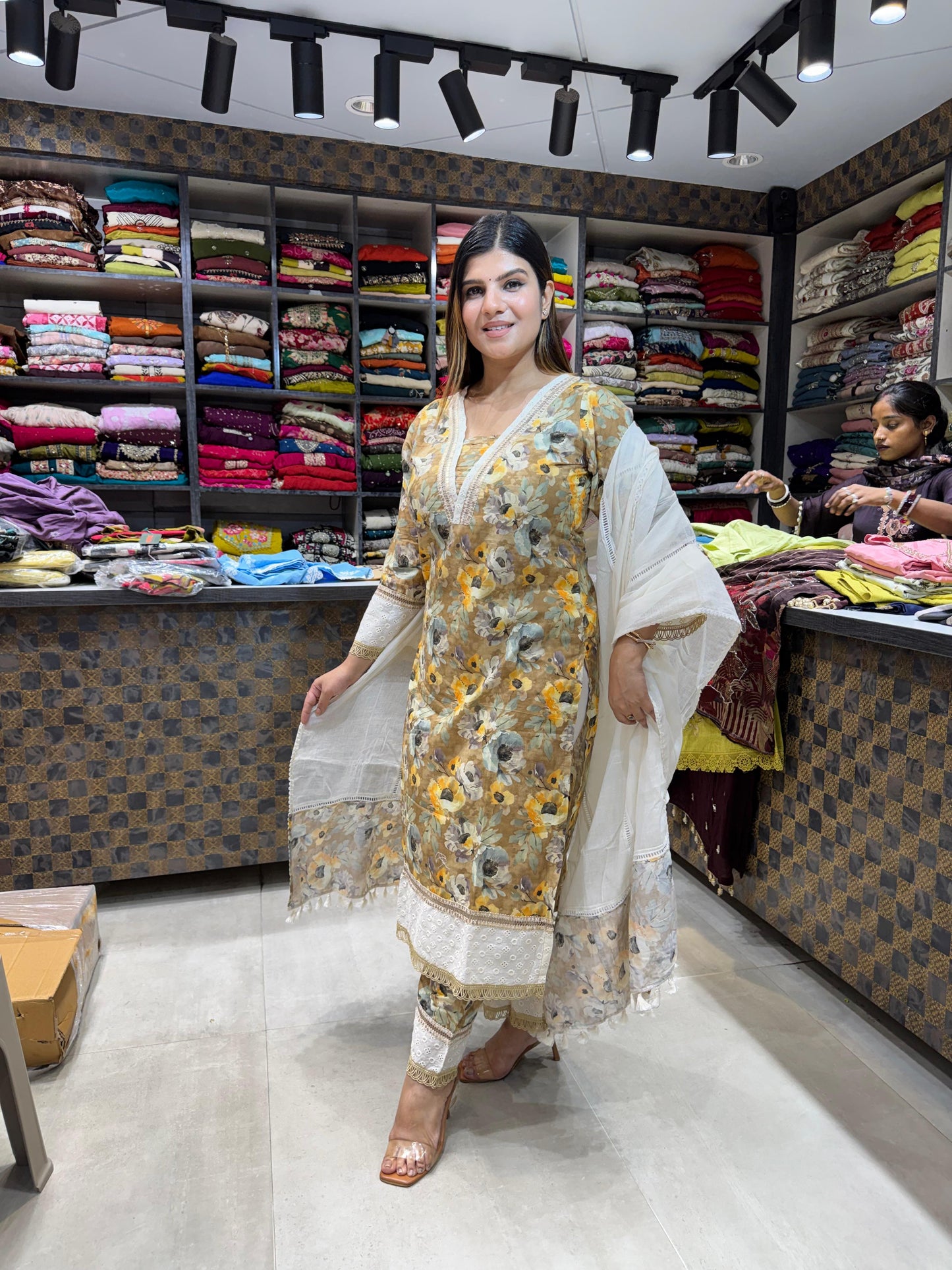 Floral Print Cotton suit