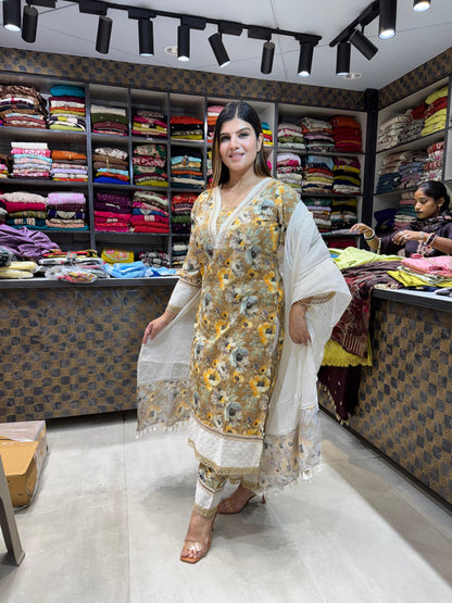 Floral Print Cotton suit
