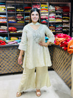 Silk Mirror Work Suit